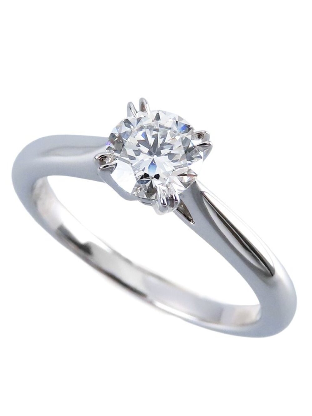 Harry Winston Round Cut Solitaire Ring Platinum Diamond Box Certificate